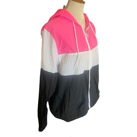 No Boundaries Full Zip Long Sleeve Colorblock Hooded Windbreaker Size XL (15-17) - Picture 3 of 9